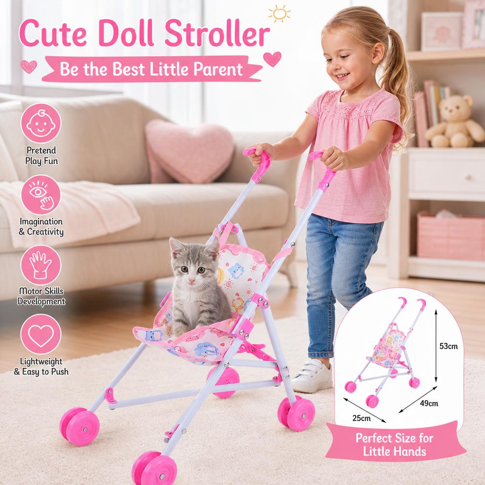 Doll Stroller Pink Baby Pram T - Baby Nursery Trolley recension och pris
