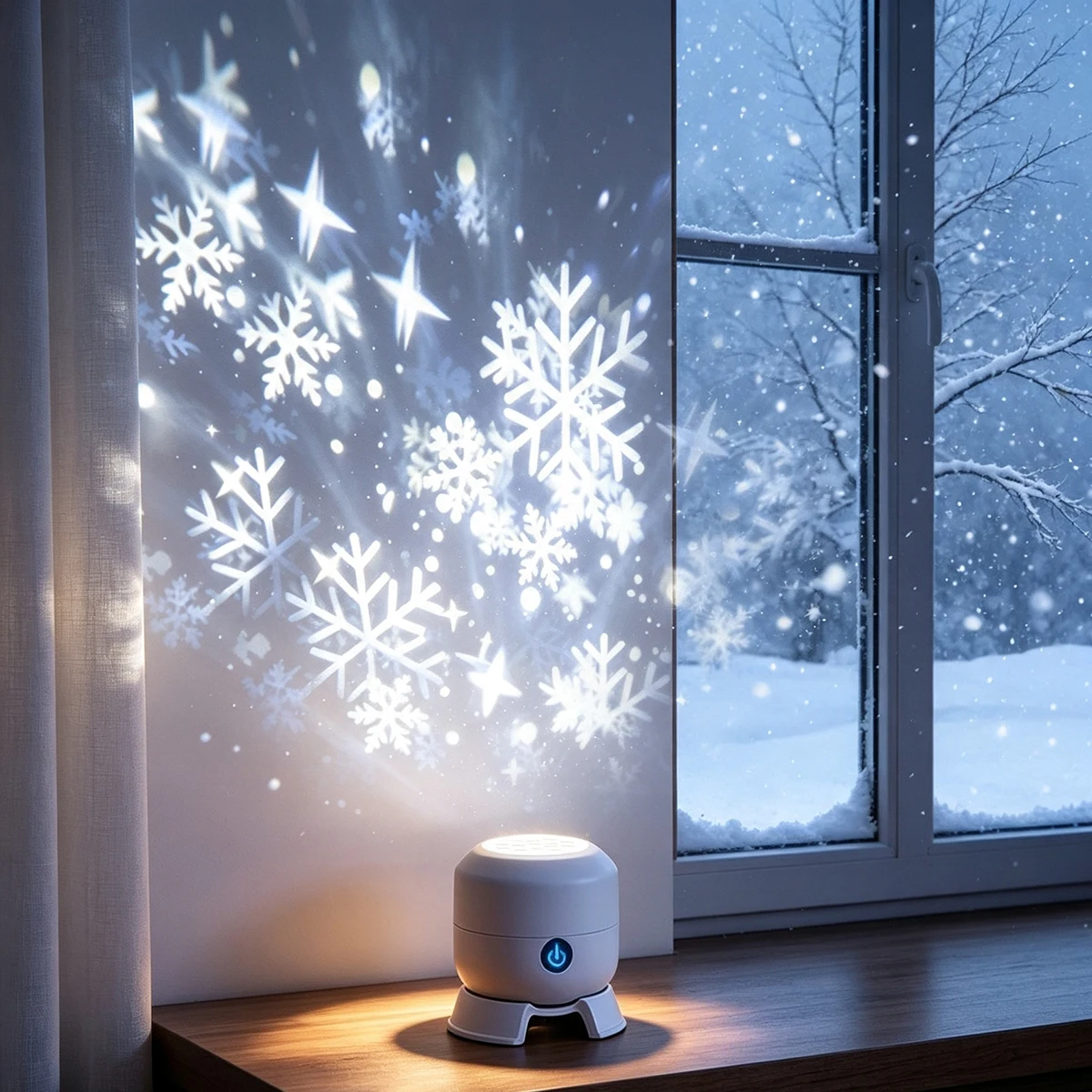 LED Rotating Snowflake Star Pr - Baby Nursery Wall Lights recension och pris