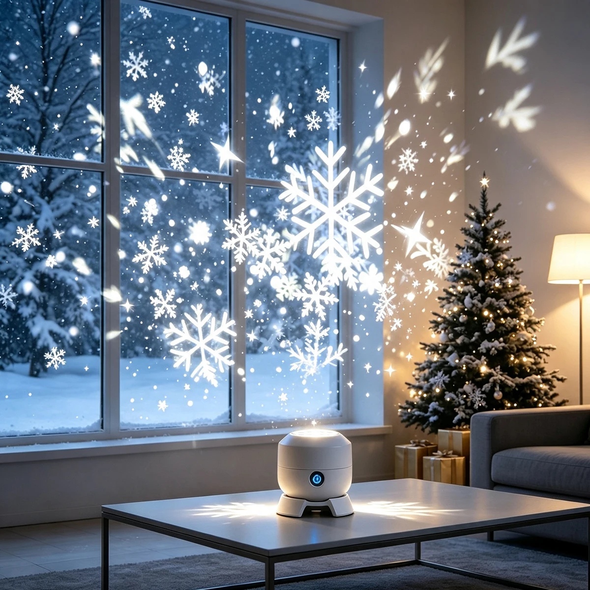 LED Rotating Snowflake Star Pr - Baby Nursery Wall Lights recension och pris