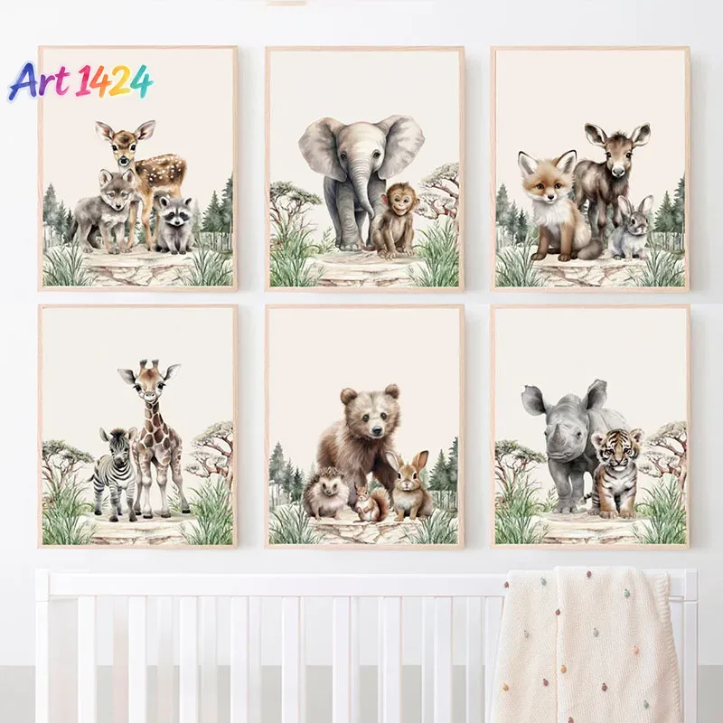 1pcs(No frame)Elephant Giraffe - Baby Nursery Frames recension och pris