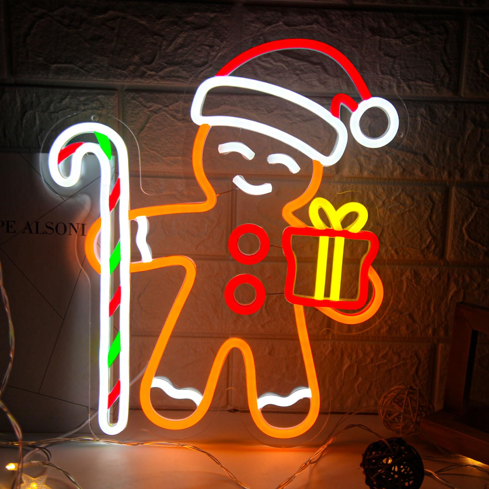 Gingerbread Man LED Neon Sign  - Baby Nursery Wall Lights recension och pris